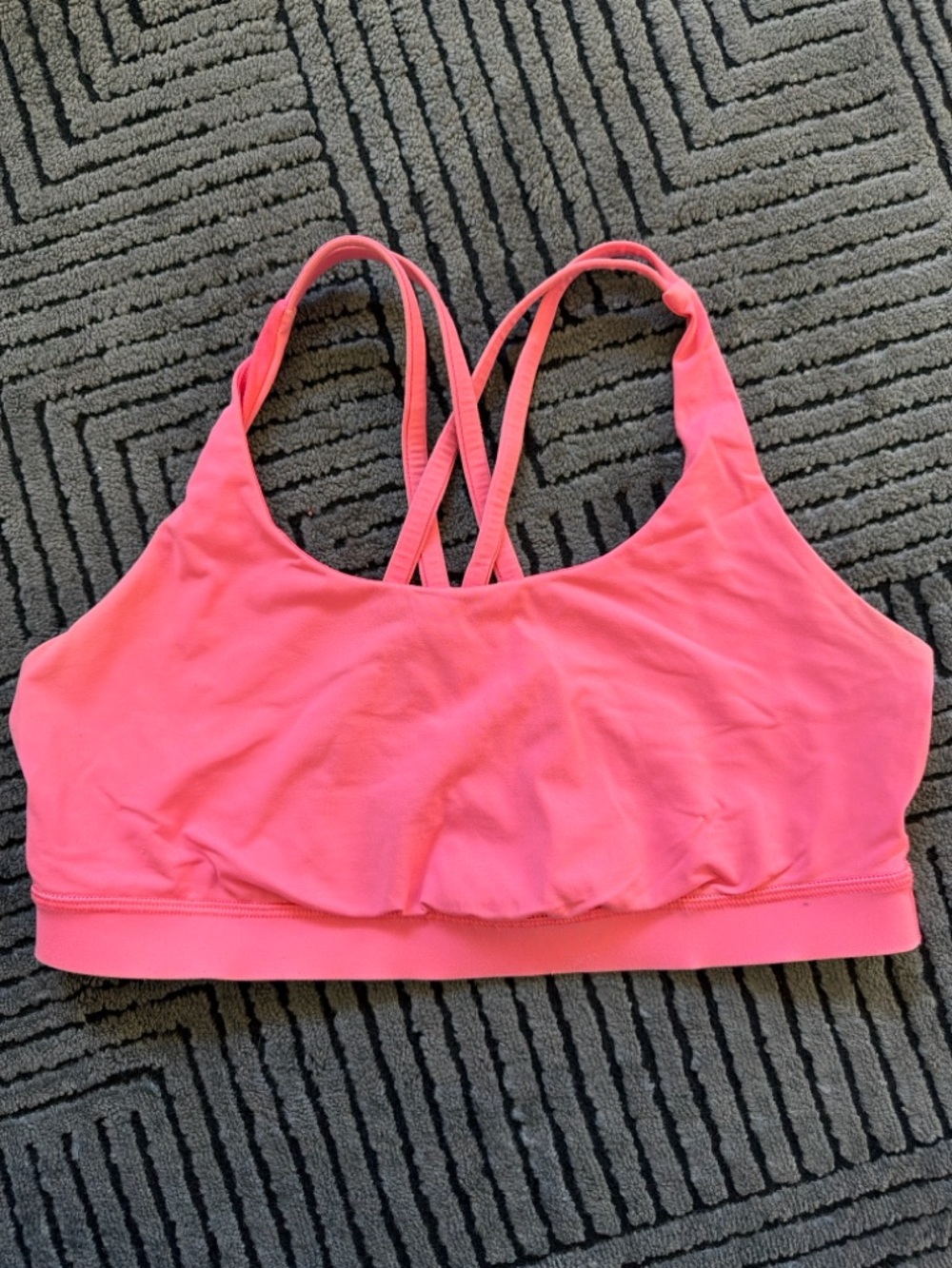 Lululemon Hot Pink Strappy Back Sports Bra Size 12